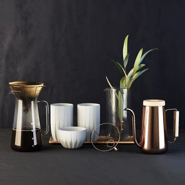 decoration – TOAST coffee set 04 3ds Max