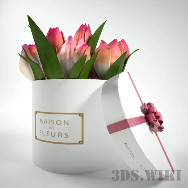 decoration – Tulips in a box 3ds Max