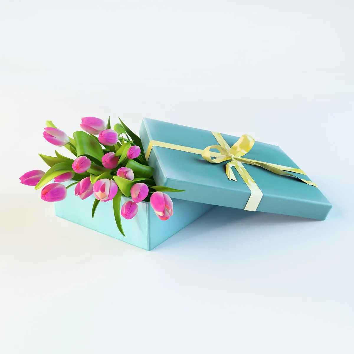 decoration – Tulips in a box 3ds Max
