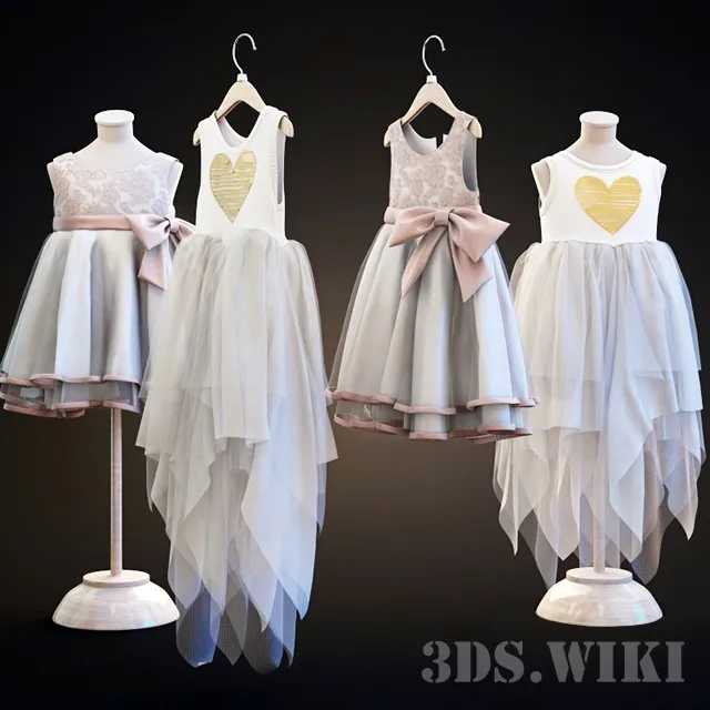 decoration – Two children’s dresses 3ds Max