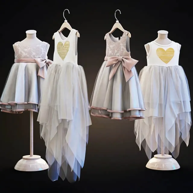 decoration – Two children’s dresses 3ds Max
