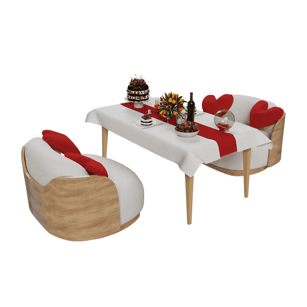 decoration – Valentine set 3ds Max