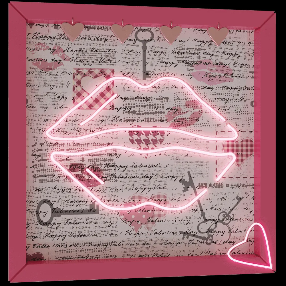 decoration – Valentine’s Decor Kiss Light 3ds Max
