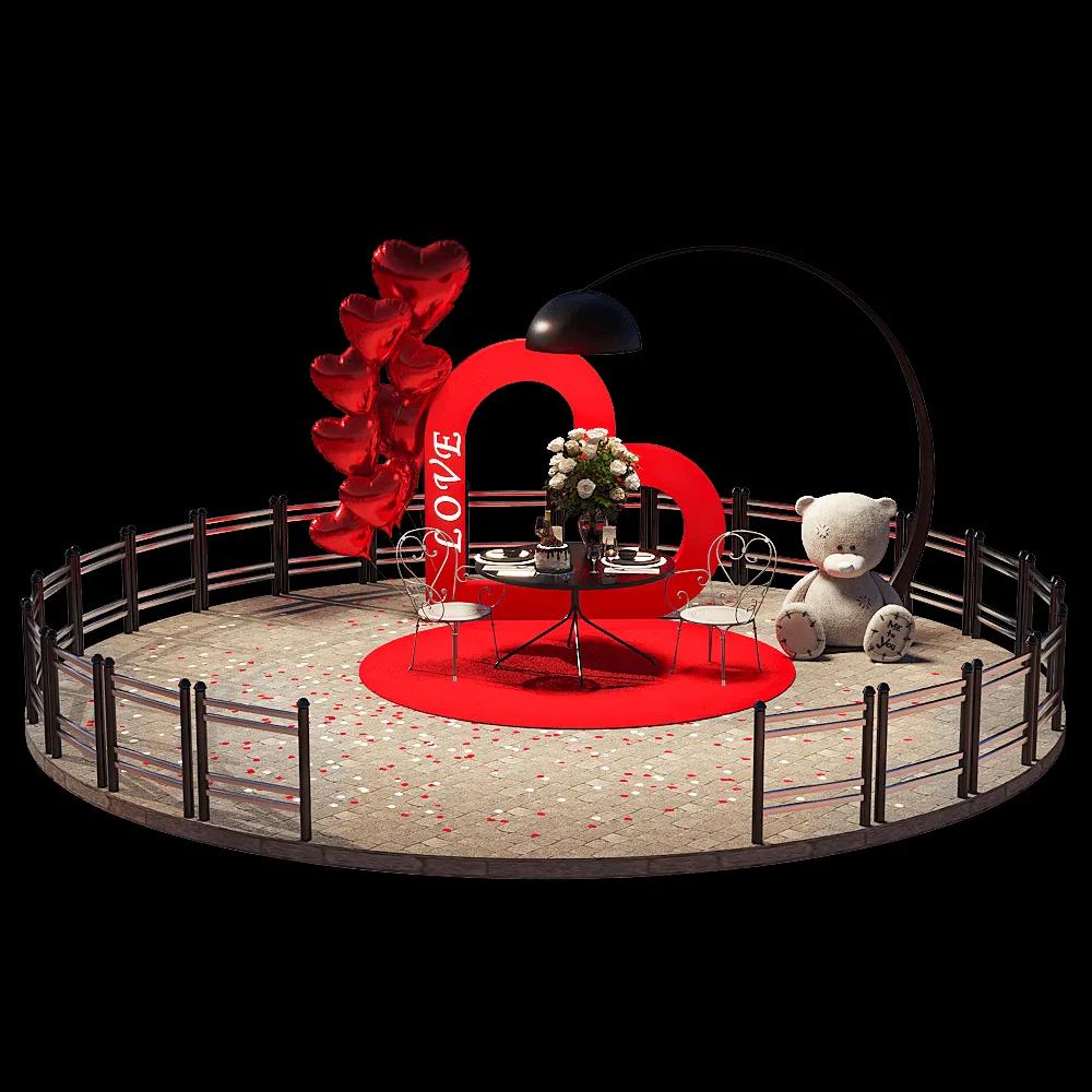 decoration – Valentine’s set 3ds Max