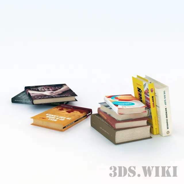 decoration – Various books for the interior 3ds Max