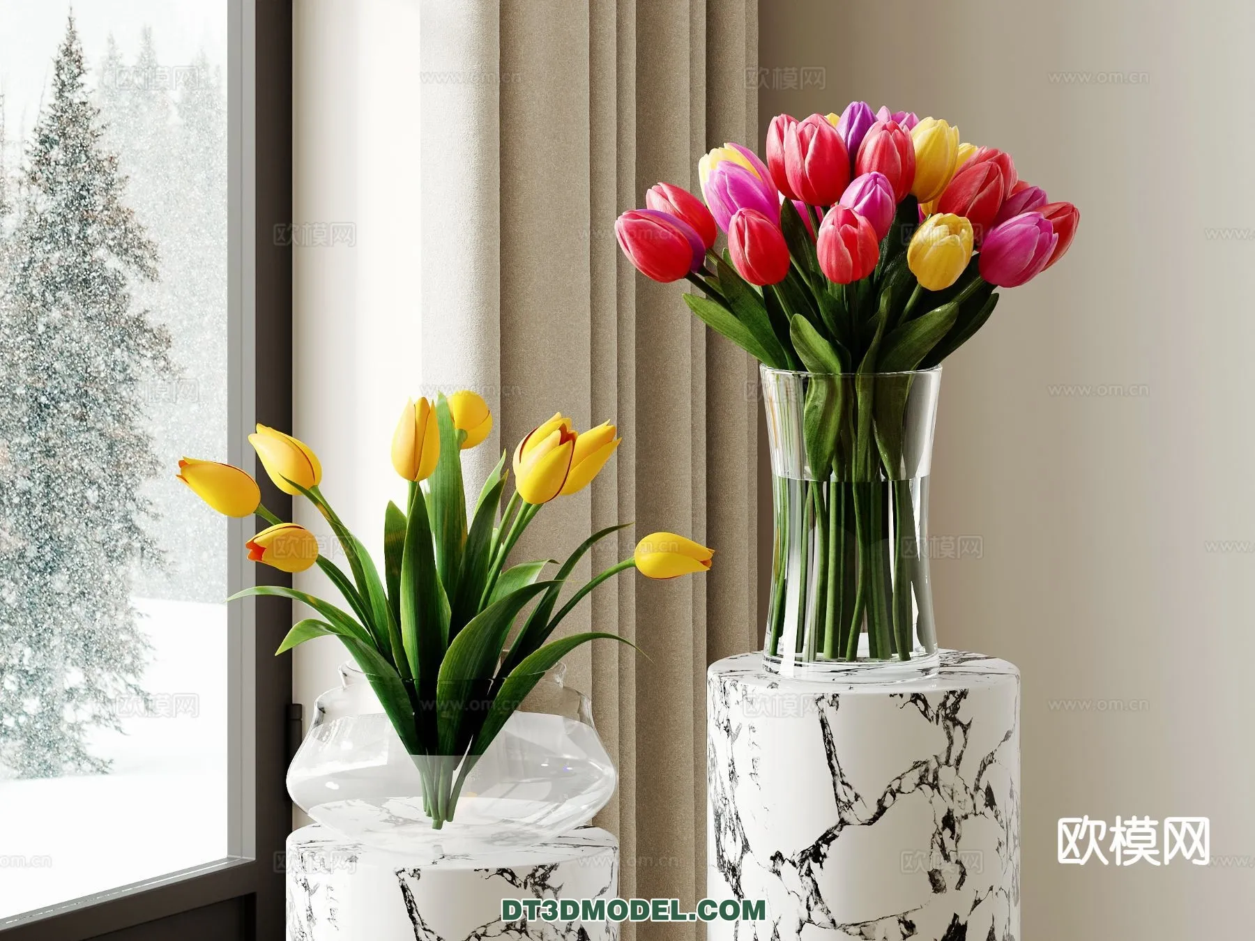 DECORATION – VASE – 3D Model For Interior Design – 766