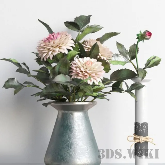 decoration – Vase with flowers 3ds Max