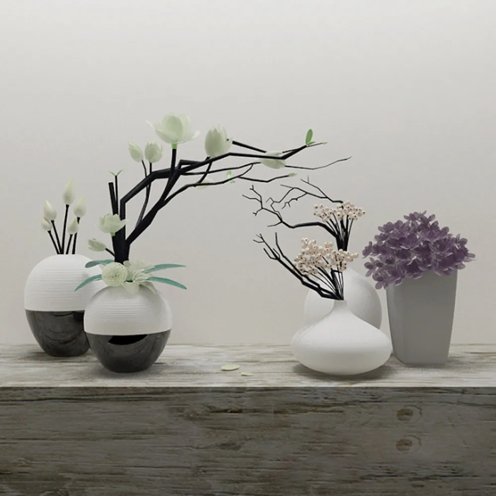 decoration – Vases and plants 3ds Max