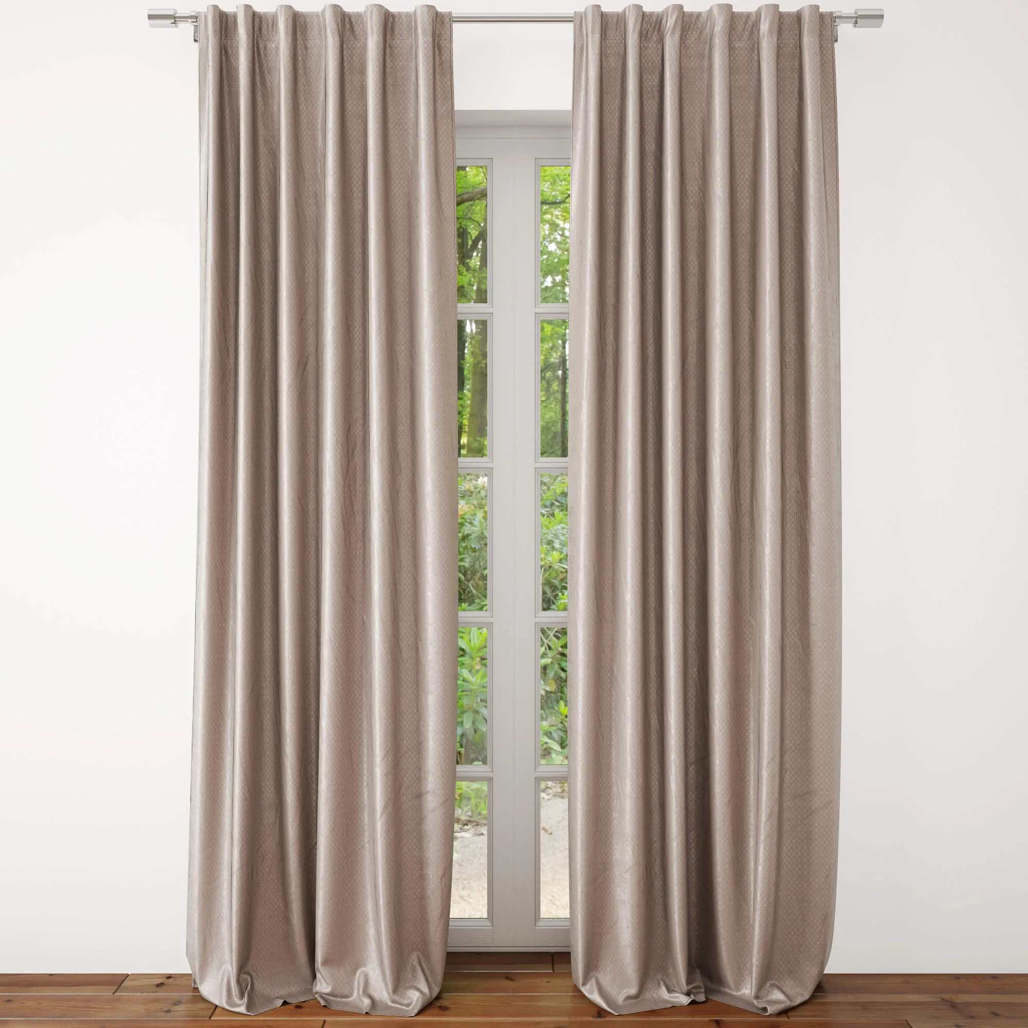 decoration – Velvet curtain Gold-West Elm 3ds Max