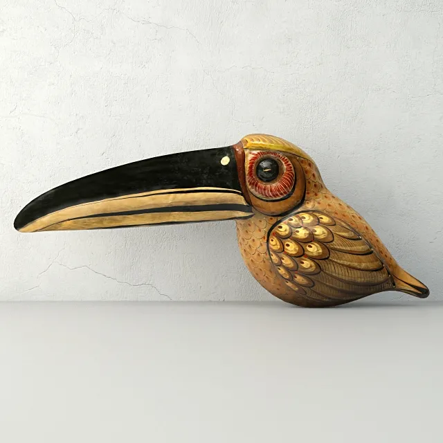 decoration – Vintage Paper Mache Toucan 3ds Max