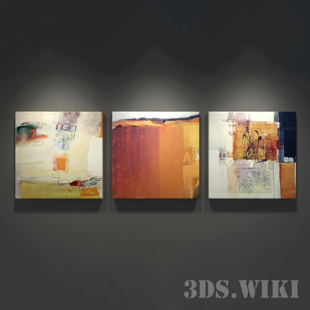 decoration – Wall abstract paintings 3ds Max