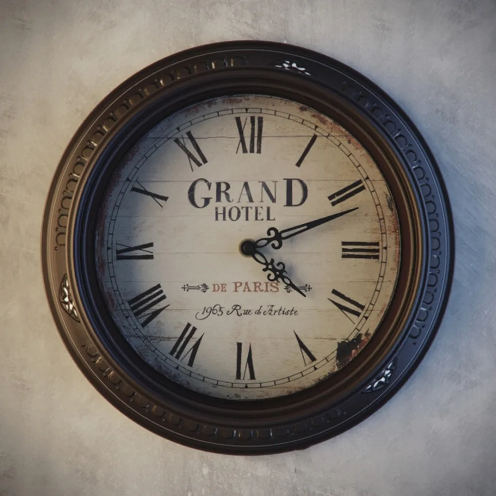 decoration – Wall clock Grand Hotel 3ds Max