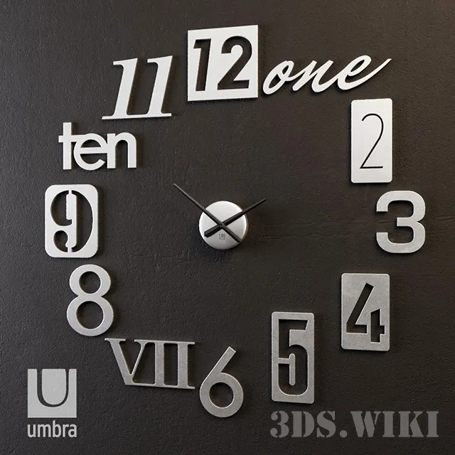 decoration – Wall clock Numbra 3ds Max