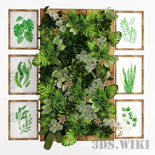 decoration – Wall decoration with plants 3ds Max