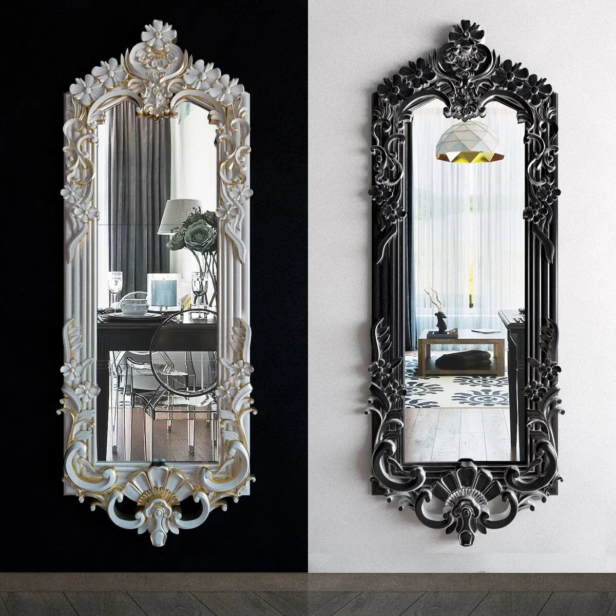 decoration – Wall mirror 7 3ds Max