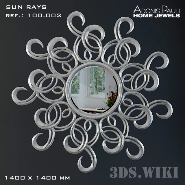 decoration – Wall Mirror Adonis Pauli Sun Rays 3ds Max