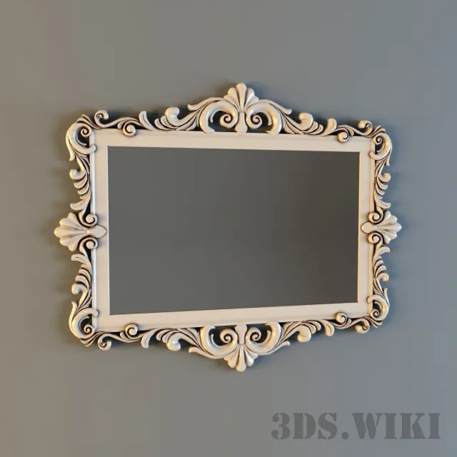 decoration – Wall Mirror in a Beautiful Frame 3ds Max