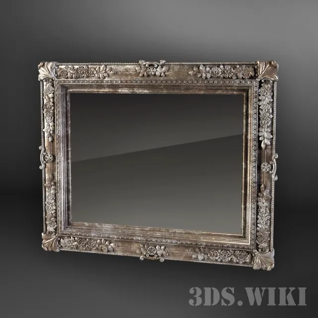 decoration – Wall mirror with a beautiful frame 3ds Max