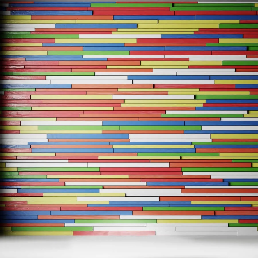 decoration – Wall of colored wooden slats 3ds Max