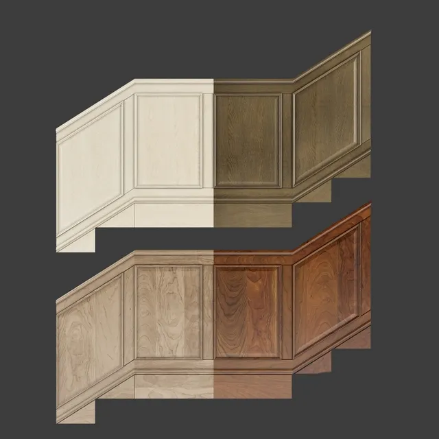 decoration – Wall panels set 4 3ds Max