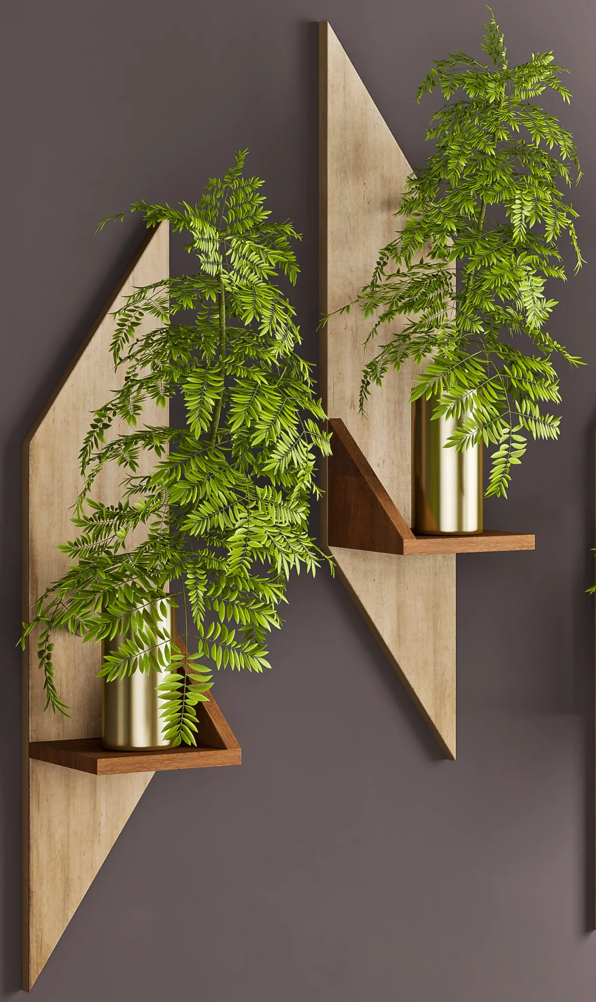 decoration – Wall pot with plant 3ds Max