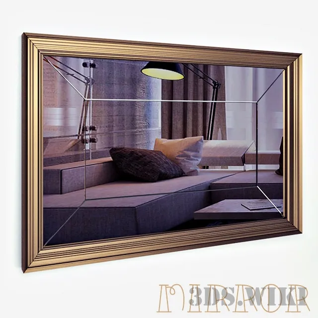 decoration – Wall rectangular mirror 3ds Max