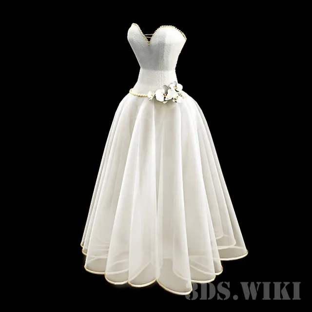 decoration – Wedding dress with corset 3ds Max