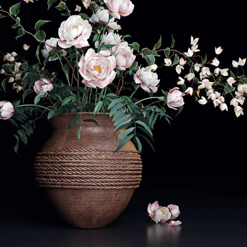 decoration – White bouquet decorative set 3ds Max