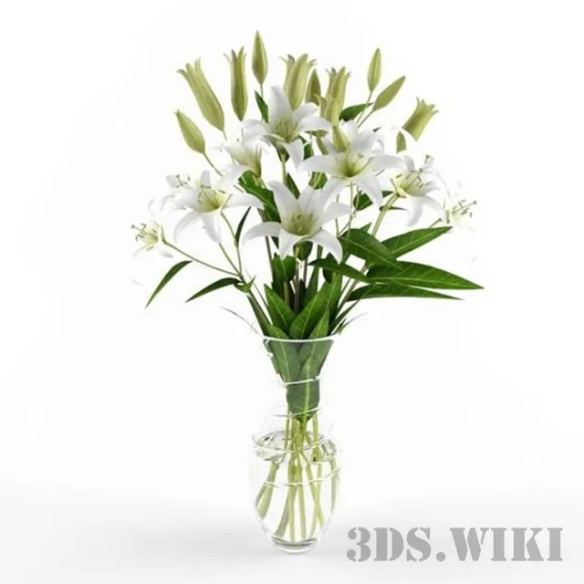decoration – White lilys bouquet 3ds Max