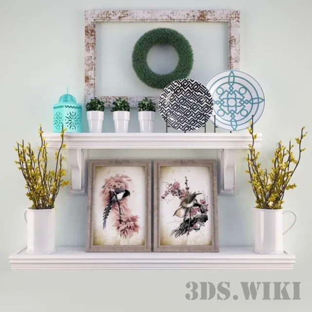 decoration – White shelves 3ds Max