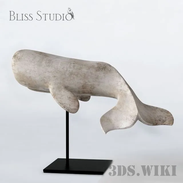 decoration – White whale on stand 3ds Max