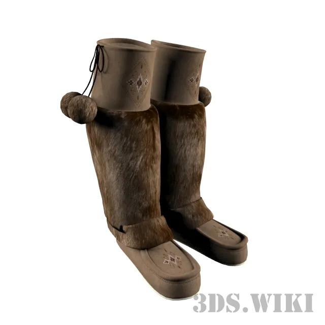 decoration – Women’s fur boots 3ds Max