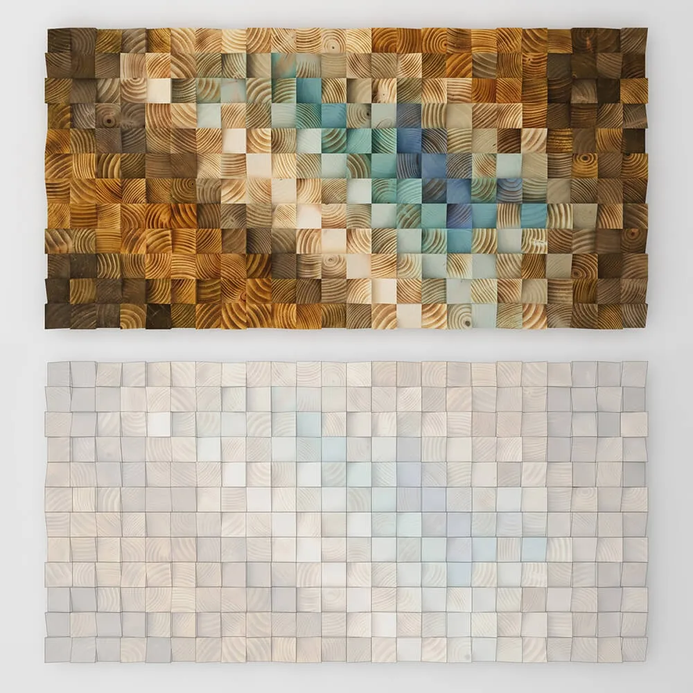 decoration – Wood wall mosaic – Art Glamour 3ds Max