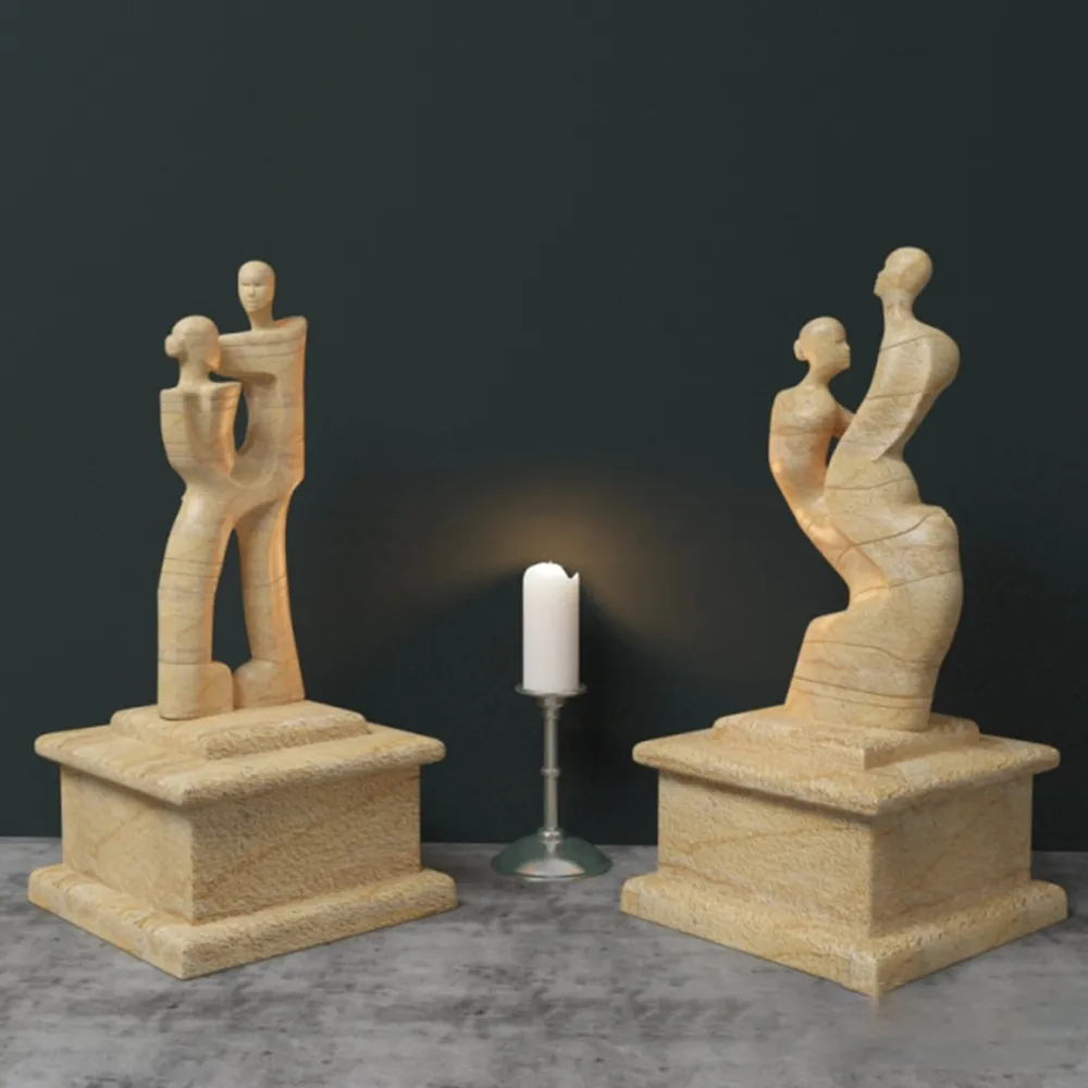 decoration – Wooden figurines of couples 3ds Max