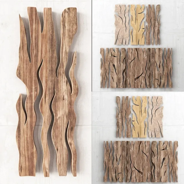 decoration – Wooden slab panels 3ds Max