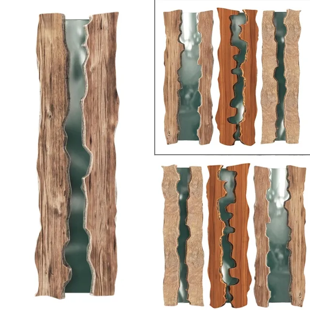 decoration – Wooden slabs with glass 3ds Max