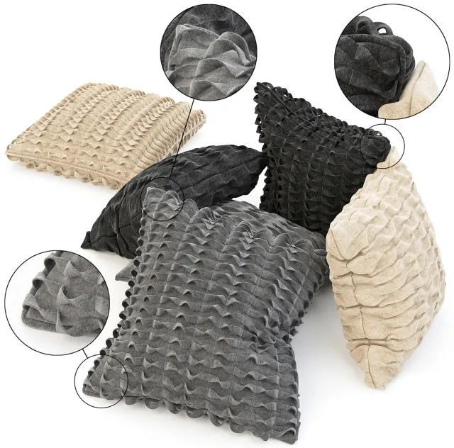 decoration – Wool cushions set 2 3ds Max