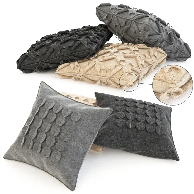 decoration – Wool cushions set 3ds Max
