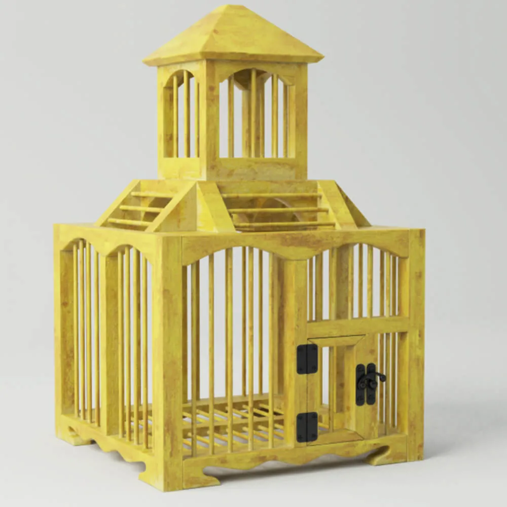 decoration – Yellow decorative cage 3ds Max