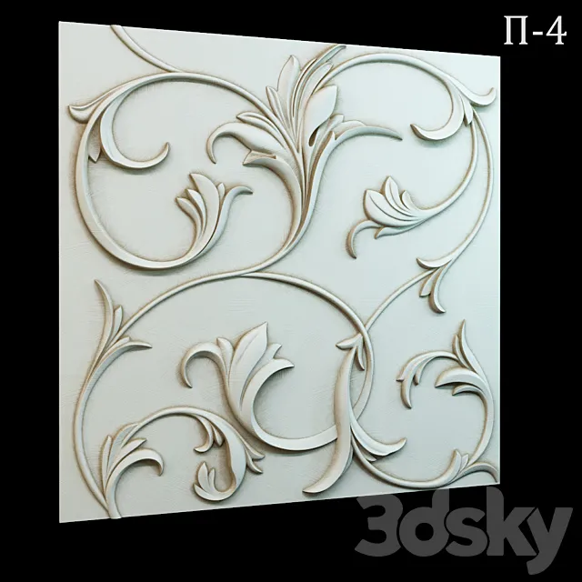 Decorative 3D panel P-4 3ds Max