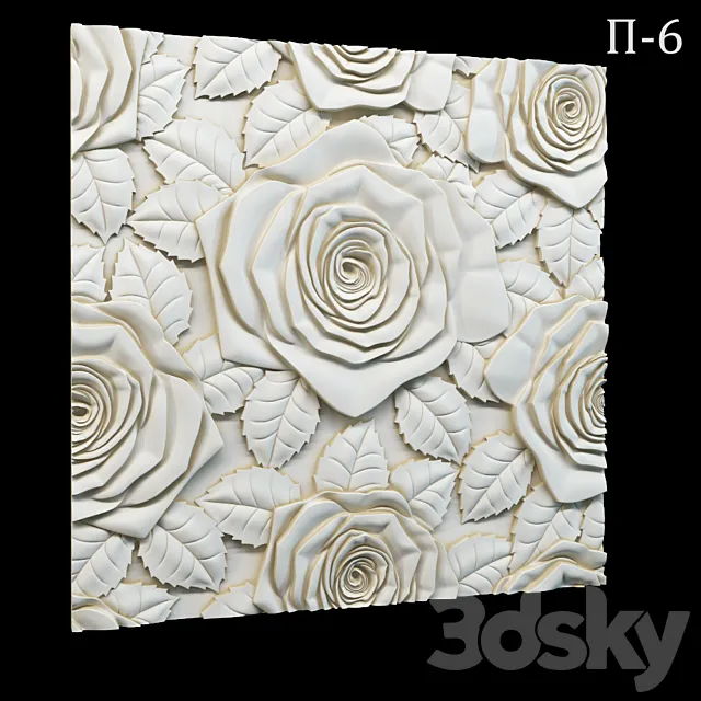 Decorative 3D panel P-6 3ds Max