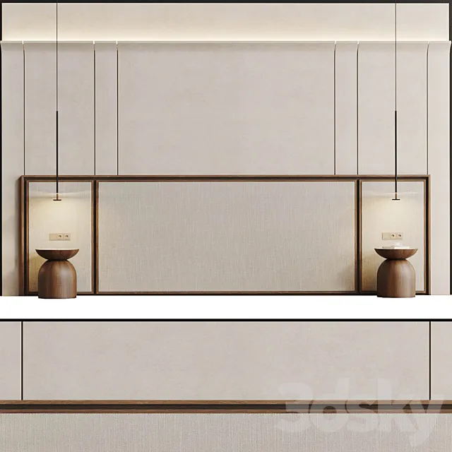 Decorative 3D wall panel 007 3ds Max