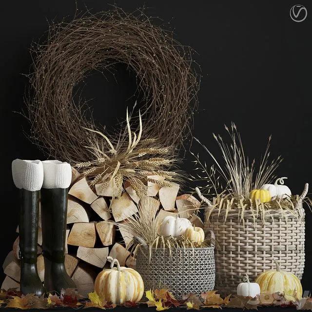 Decorative autumn set 3dsMax Model