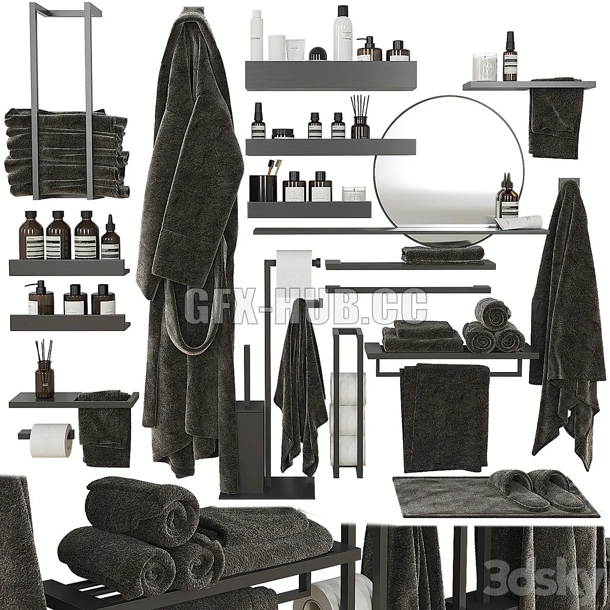 Decorative bathroom set 205 3dsMax Model