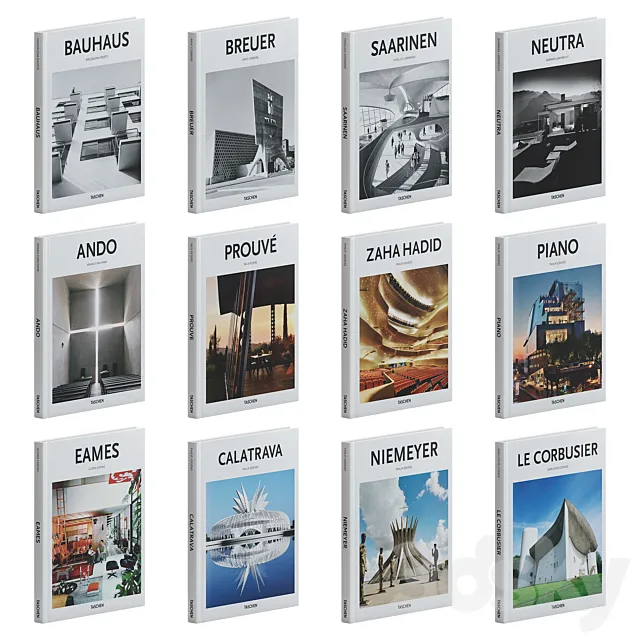 Decorative Book Set Coffee Table Book Set 05 Architecture And Design Series 3dsMax Model