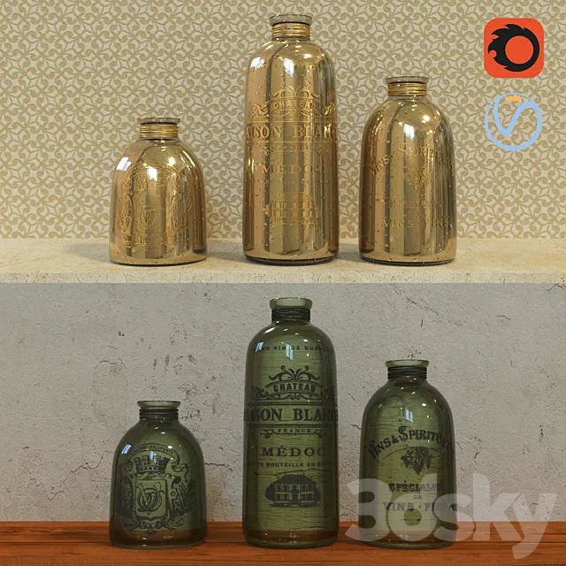 Decorative bottles 3DS Max Model