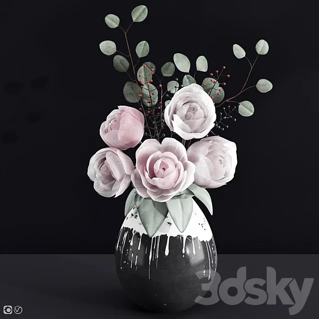 Decorative Bouquet With Peonies 3DSMax File