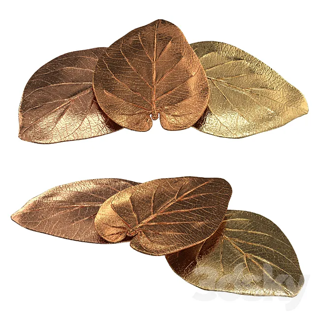 Decorative bronze leaf set 3dsMax Model