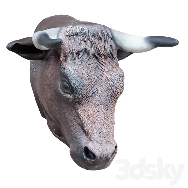 Decorative bull head on the wall 3dsMax Model