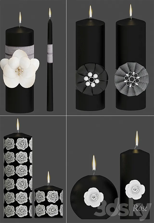 Decorative candles 3DSMax File